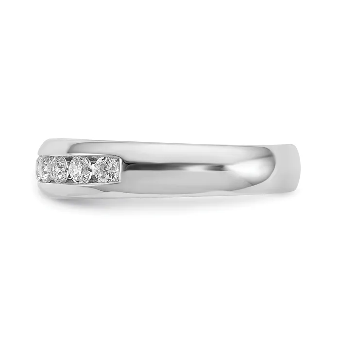Goldia Rings 055ct CZ Solid Real 14K White Gold 11Stone Channel Wedding Band Ring