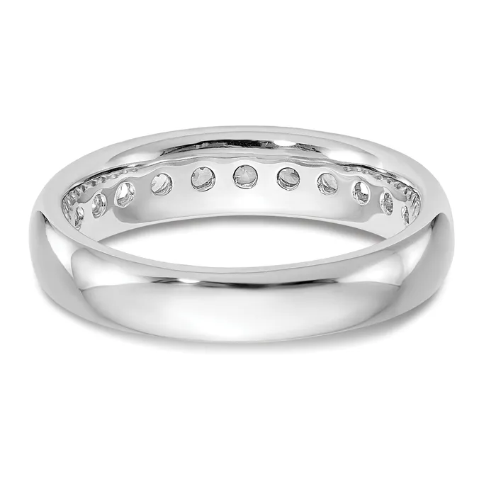 Goldia Rings 055ct CZ Solid Real 14K White Gold 11Stone Channel Wedding Band Ring
