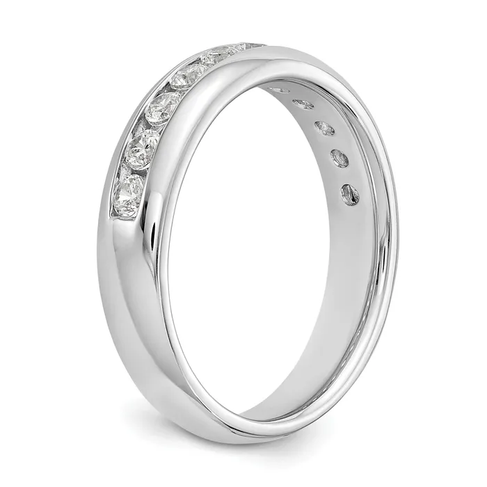Goldia Rings 055ct CZ Solid Real 14K White Gold 11Stone Channel Wedding Band Ring