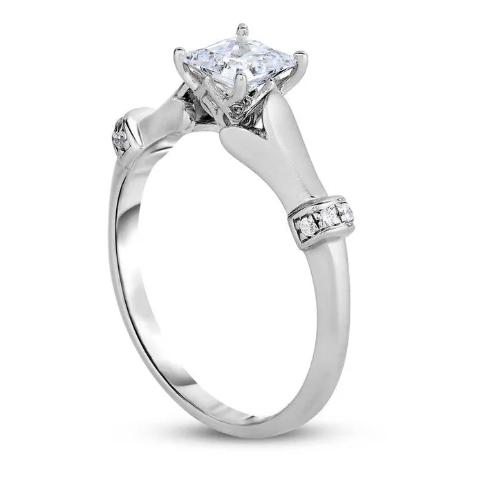 Goldia Rings 075 CT TW PrincessCut Natural Diamond Collar Engagement Ring in Solid 14K White Gold Goldia Rings 075 CT TW PrincessCut Natural Diamond Collar Engagement Ring in Solid 14K White Gold