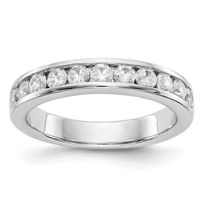 Goldia Rings 077ct CZ Solid Real 14K White Gold 11Stone Channel Wedding Band Ring Goldia Rings 077ct CZ Solid Real 14K White Gold 11Stone Channel Wedding Band Ring