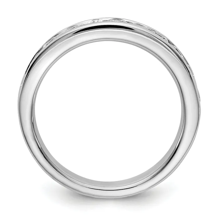 Goldia Rings 077ct CZ Solid Real 14K White Gold 11Stone Channel Wedding Band Ring