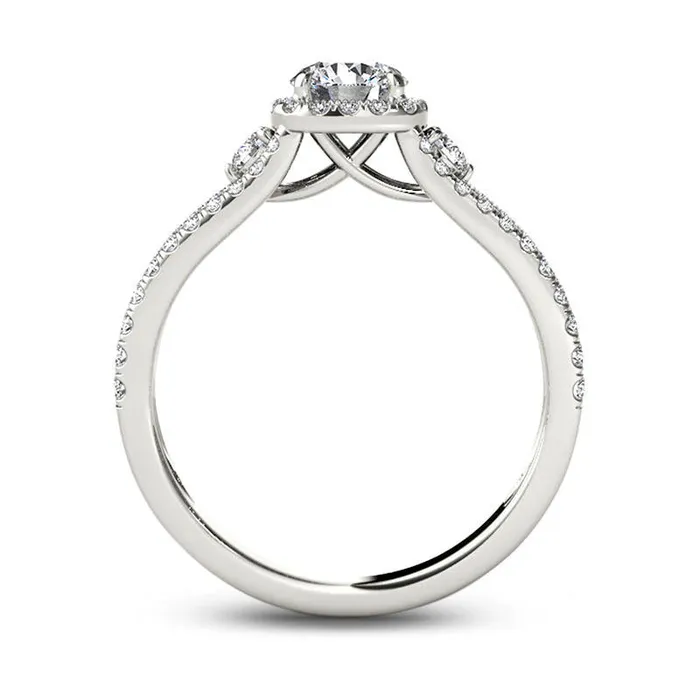Goldia Rings 088 CT TW Natural Diamond Cushion Frame Split Shank Engagement Ring in Solid 14K White Gold Goldia Rings 088 CT TW Natural Diamond Cushion Frame Split Shank Engagement Ring in Solid 14K White Gold