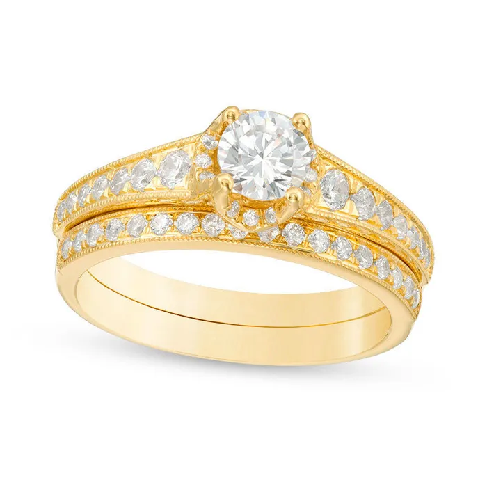 Goldia Rings 10 CT TW Natural Diamond Antique VintageStyle Bridal Engagement Ring Set in Solid 14K Gold Goldia Rings 10 CT TW Natural Diamond Antique VintageStyle Bridal Engagement Ring Set in Solid 14K Gold