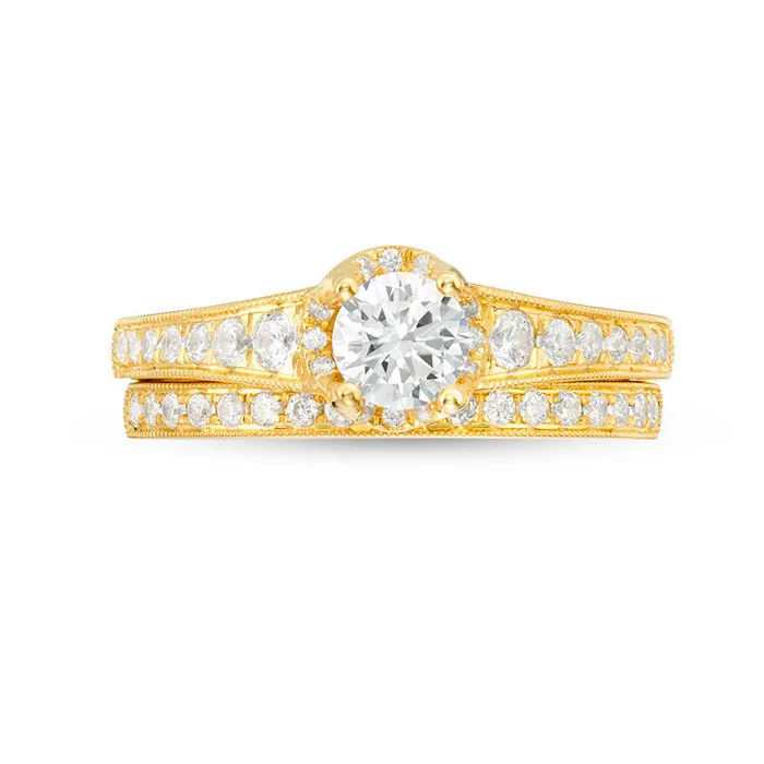 Goldia Rings 10 CT TW Natural Diamond Antique VintageStyle Bridal Engagement Ring Set in Solid 14K Gold Goldia Rings 10 CT TW Natural Diamond Antique VintageStyle Bridal Engagement Ring Set in Solid 14K Gold