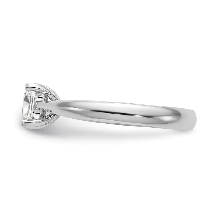 Goldia Rings 100ct CZ Solid Real 14k White Gold Square Solitaire Engagement Ring