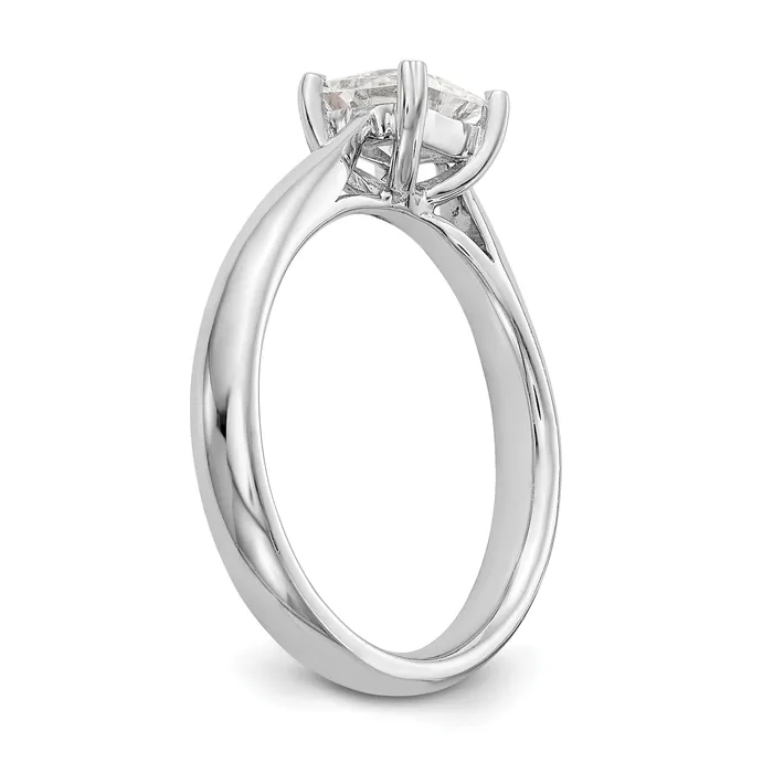 Goldia Rings 100ct CZ Solid Real 14k White Gold Square Solitaire Engagement Ring