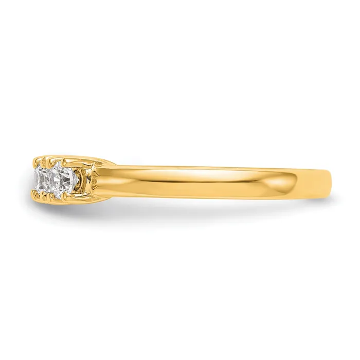 Goldia Rings 110ct CZ Solid Real 14K Yellow Gold 5Stone Wedding Band Ring