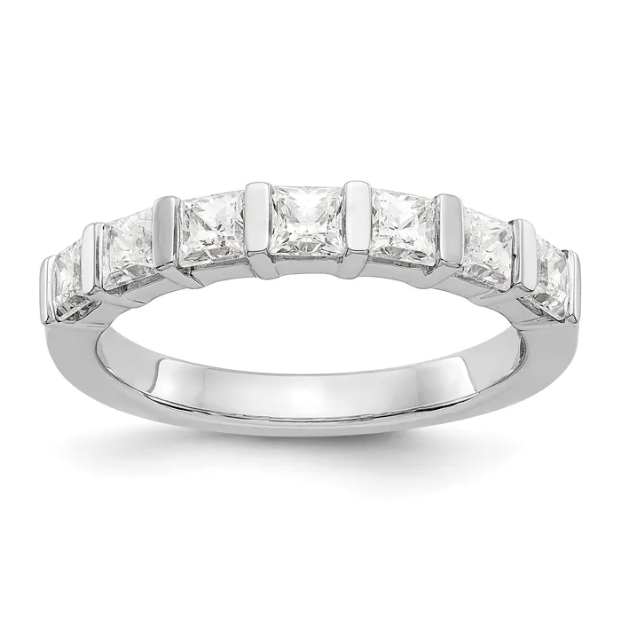 Goldia Rings 120ct CZ Solid Real 14K White Gold 7Stone Wedding Band Ring Goldia Rings 120ct CZ Solid Real 14K White Gold 7Stone Wedding Band Ring
