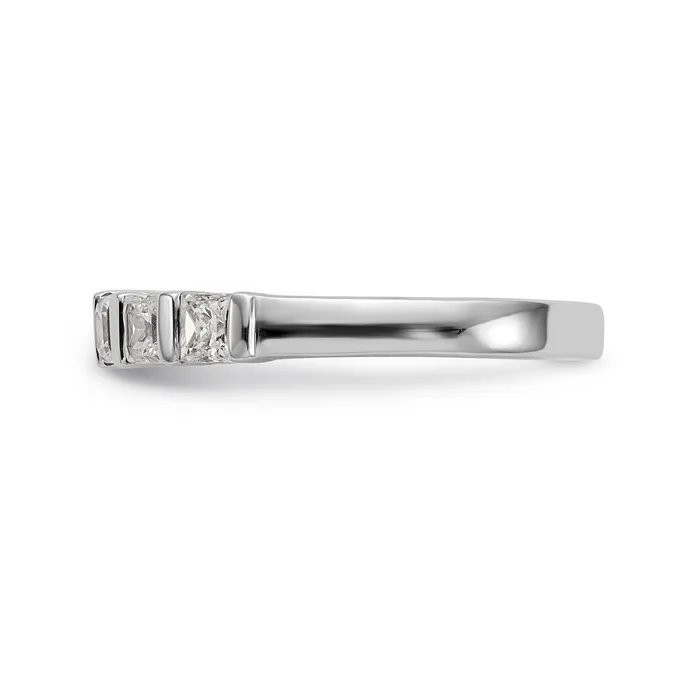 Goldia Rings 120ct CZ Solid Real 14K White Gold 7Stone Wedding Band Ring