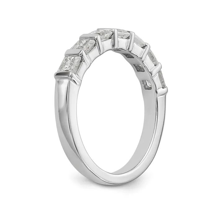 Goldia Rings 120ct CZ Solid Real 14K White Gold 7Stone Wedding Band Ring