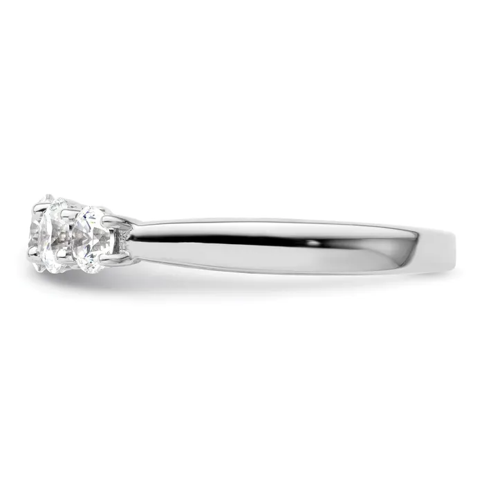 Goldia Rings 150ct CZ Solid Real 14K White Gold 5Stone Wedding Band Ring
