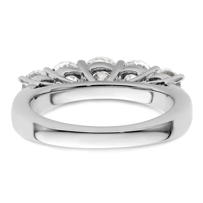 Goldia Rings 150ct CZ Solid Real 14K White Gold 5Stone Wedding Band Ring