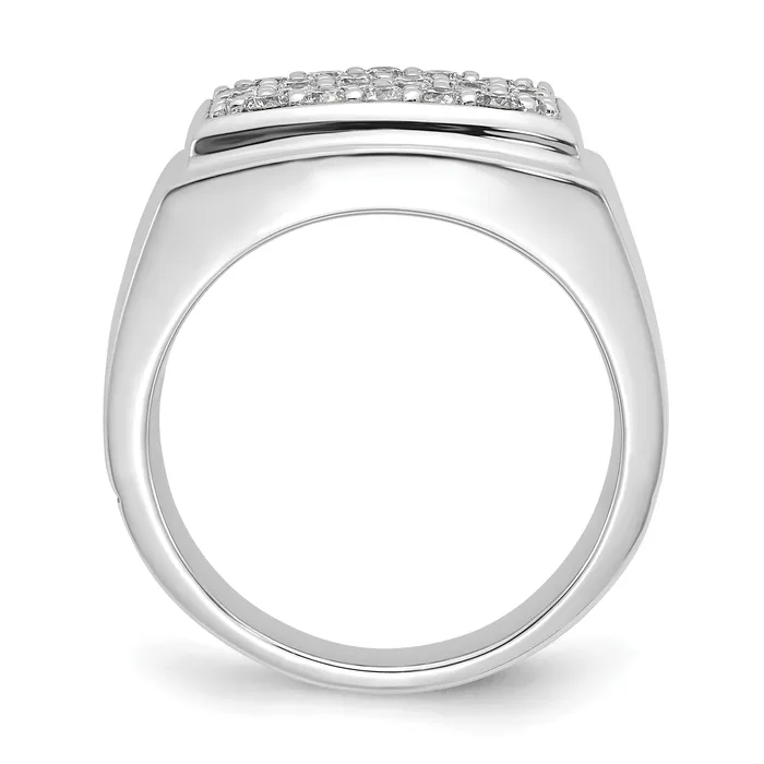 Goldia Rings 10k White Gold 1 Ct Lab Grown Diamond VSSI G Cluster Mens Ring