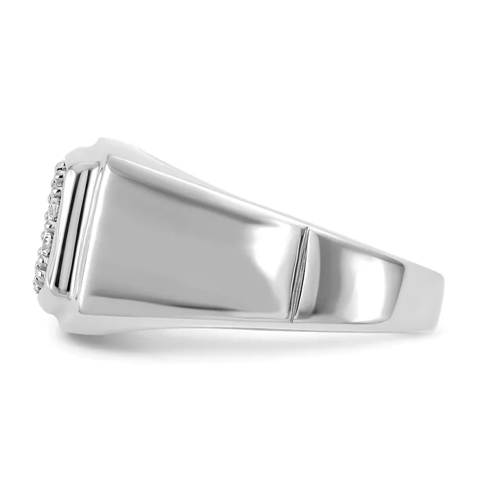 Goldia Rings 10k White Gold 1 Ct Lab Grown Diamond VSSI G Cluster Mens Ring
