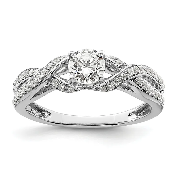 Goldia Rings 10k White Gold 34 Ct Lab Grown Diamond VSSI G Round Twist Bypass Engagment Ring Goldia Rings 10k White Gold 34 Ct Lab Grown Diamond VSSI G Round Twist Bypass Engagment Ring