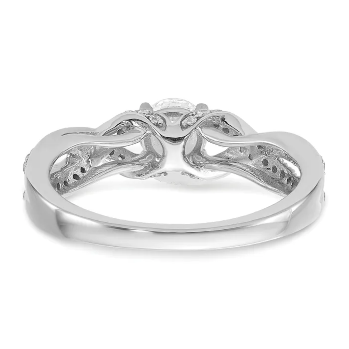 Goldia Rings 10k White Gold 34 Ct Lab Grown Diamond VSSI G Round Twist Bypass Engagment Ring