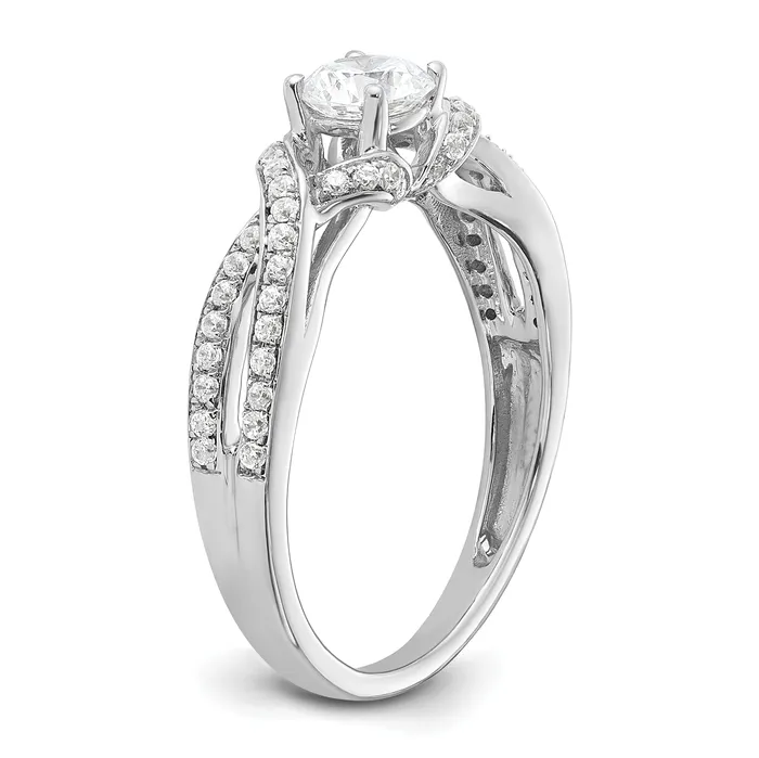 Goldia Rings 10k White Gold 34 Ct Lab Grown Diamond VSSI G Round Twist Bypass Engagment Ring