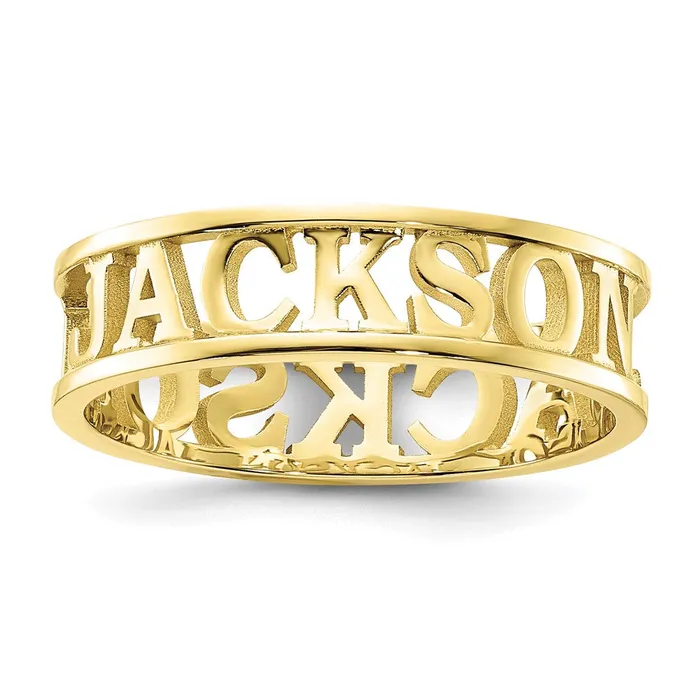 Goldia Rings 10K Yellow Gold Polished Personalized Name Ring