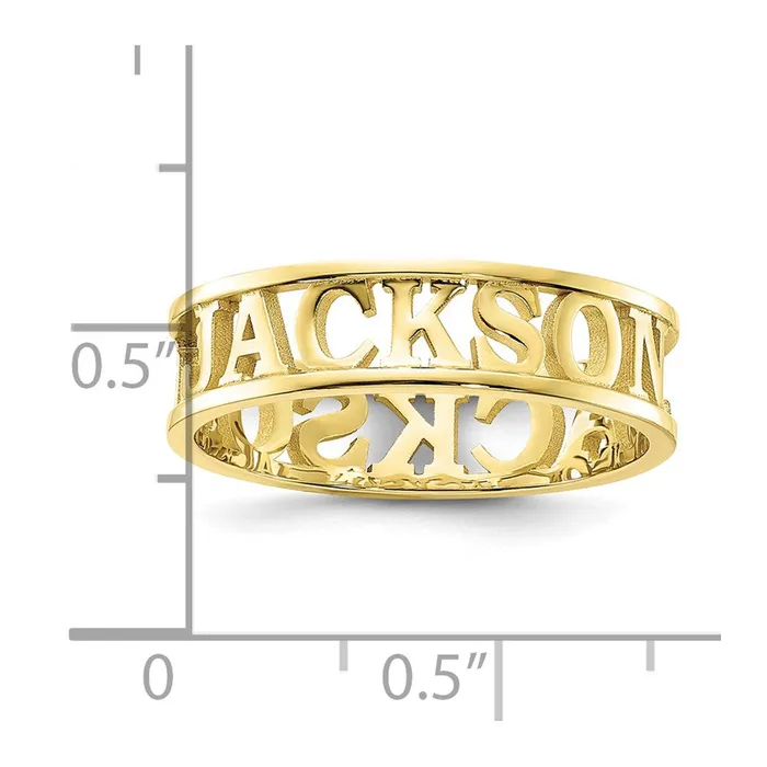 Goldia Rings 10K Yellow Gold Polished Personalized Name Ring