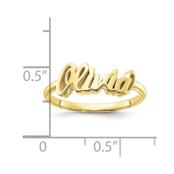 Goldia Rings 10K Yellow Gold Polished Personalized Name Ring