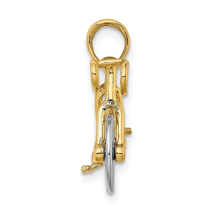 Goldia Rings 14k Twotone Gold 3D Ten Speed Bicycle Charm