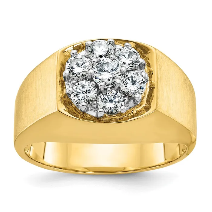 Goldia Rings 14k Twotone Gold Mens Polished and Satin Diamond Ring Mounting Goldia Rings 14k Twotone Gold Mens Polished and Satin Diamond Ring Mounting