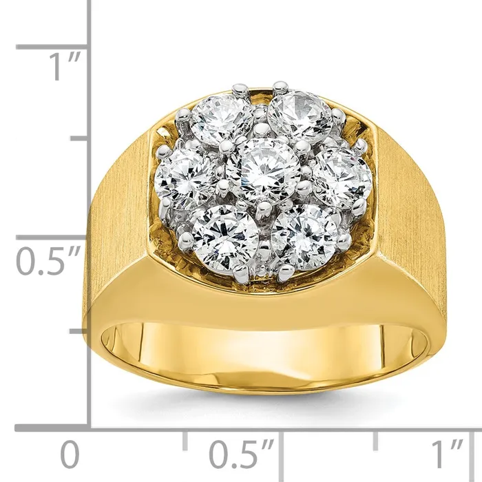 Goldia Rings 14k Twotone Gold Mens Polished and Satin Diamond Ring Mounting