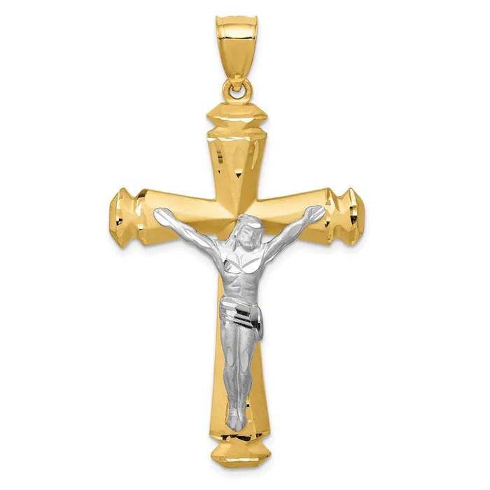 Goldia Rings 14k Twotone Gold Satin Twotone Gold Crucifix Pendant