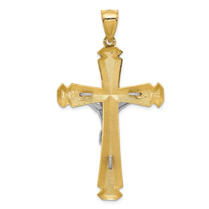 Goldia Rings 14k Twotone Gold Satin Twotone Gold Crucifix Pendant