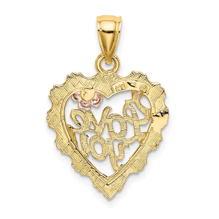 Goldia Rings 14k Twotone Gold wWhite Rhodium Heart I LOVE YOU Charm