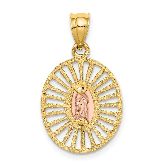 Goldia Rings 14k Twotone Gold White Rhodium Polished Guadalupe Pendant