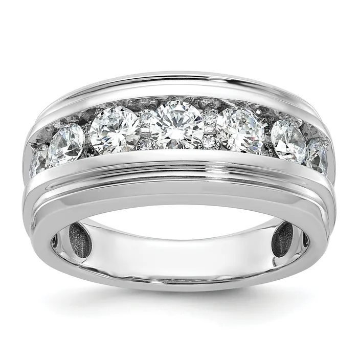 Goldia Rings 14k White Gold 1 34 Ct Lab Grown Diamond VSSI G Five Stone Mens Ring Goldia Rings 14k White Gold 1 34 Ct Lab Grown Diamond VSSI G Five Stone Mens Ring