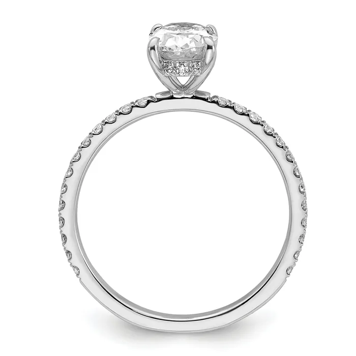 Goldia Rings 14k White Gold 13 Ct Lab Grown Diamond VSSI G 1 Ct center Flair Oval Engagement Ring