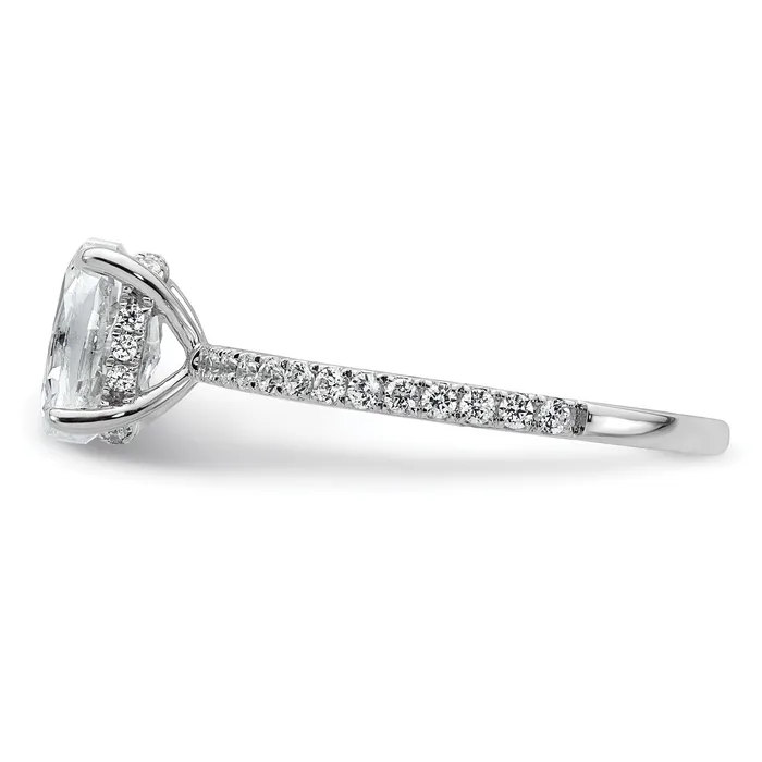 Goldia Rings 14k White Gold 13 Ct Lab Grown Diamond VSSI G 1 Ct center Flair Oval Engagement Ring