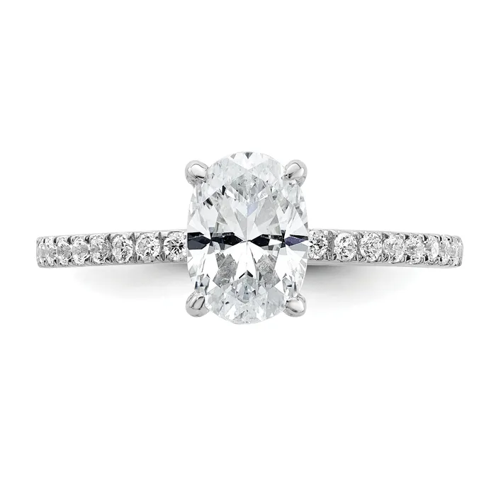 Goldia Rings 14k White Gold 13 Ct Lab Grown Diamond VSSI G 1 Ct center Flair Oval Engagement Ring