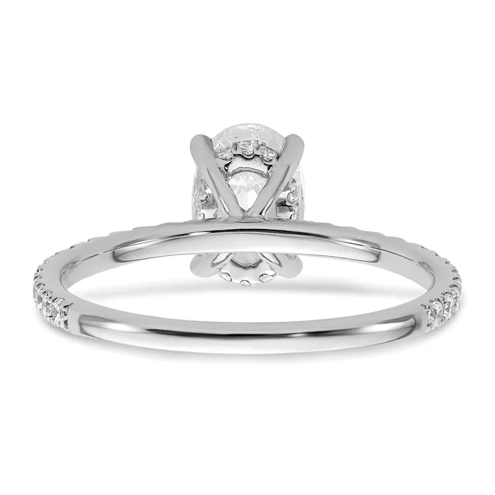 Goldia Rings 14k White Gold 13 Ct Lab Grown Diamond VSSI G 1 Ct center Flair Oval Engagement Ring