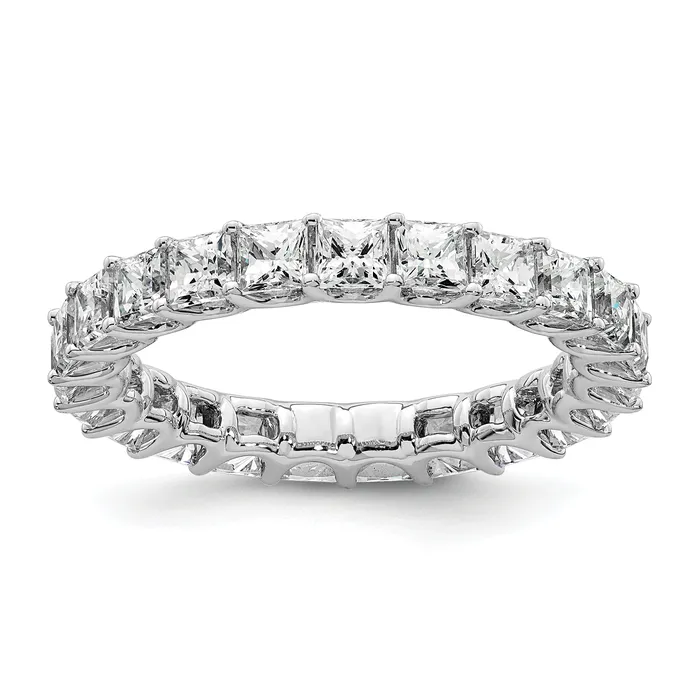 Goldia Rings 14k White Gold 14KW Princess Lab Grown Diamond VSSI G Eternity Band Ring Goldia Rings 14k White Gold 14KW Princess Lab Grown Diamond VSSI G Eternity Band Ring