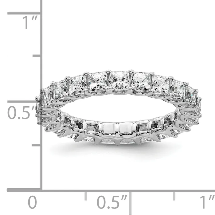 Goldia Rings 14k White Gold 14KW Princess Lab Grown Diamond VSSI G Eternity Band Ring