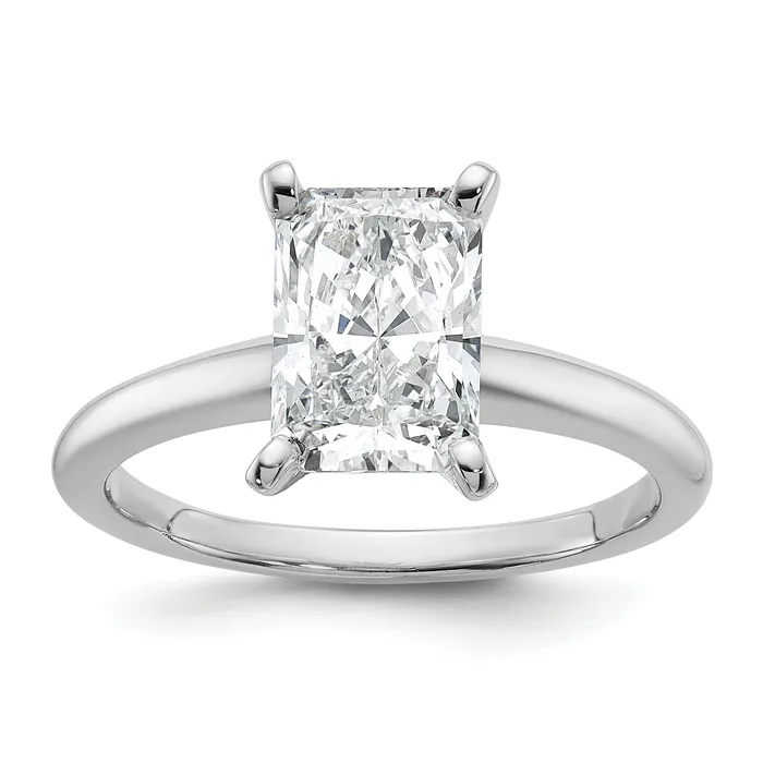 Goldia Rings 14k White Gold 2 Ct Certified Lab Grown Diamond VSSI G Radiant Solitare Engagement Ring Goldia Rings 14k White Gold 2 Ct Certified Lab Grown Diamond VSSI G Radiant Solitare Engagement Ring