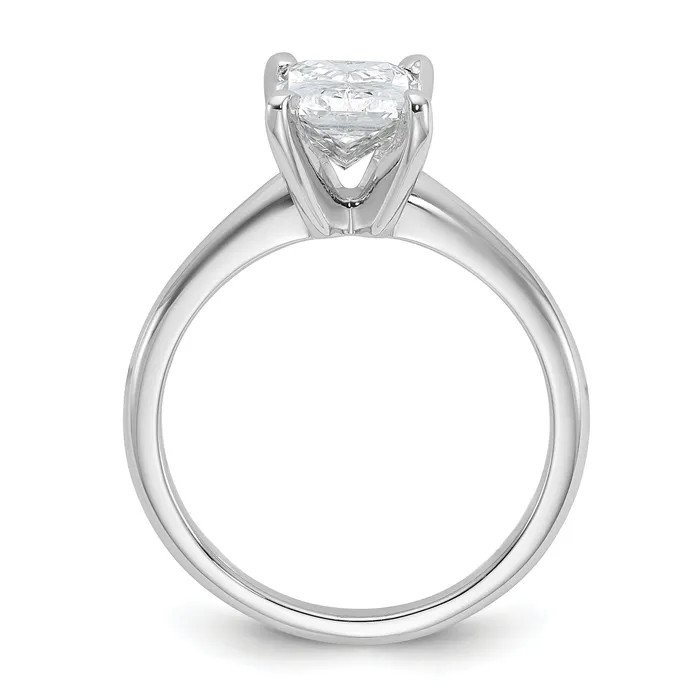 Goldia Rings 14k White Gold 2 Ct Certified Lab Grown Diamond VSSI G Radiant Solitare Engagement Ring