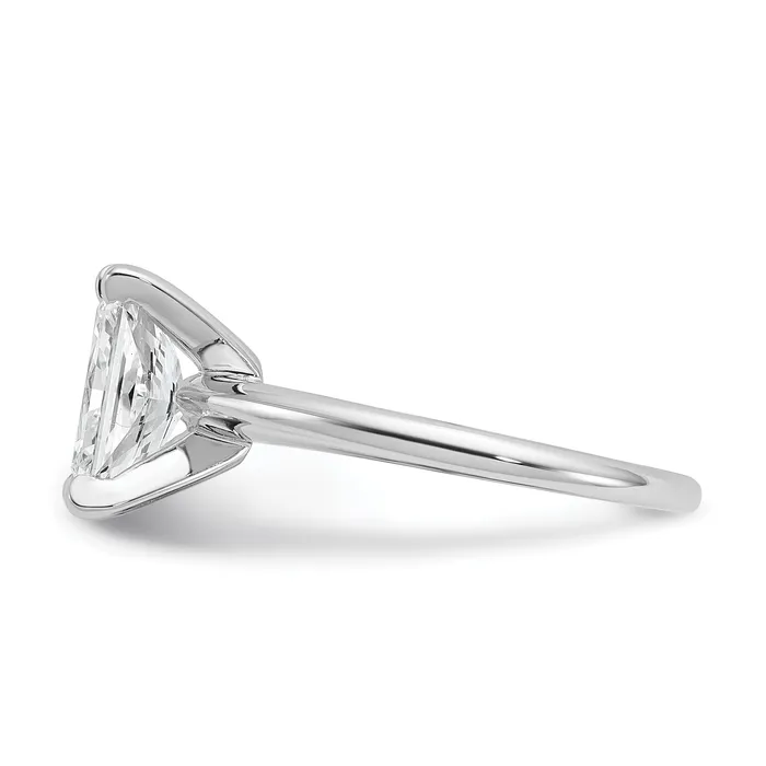 Goldia Rings 14k White Gold 2 Ct Certified Lab Grown Diamond VSSI G Radiant Solitare Engagement Ring
