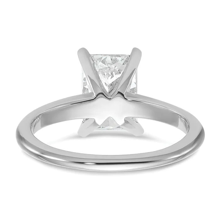 Goldia Rings 14k White Gold 2 Ct Certified Lab Grown Diamond VSSI G Radiant Solitare Engagement Ring