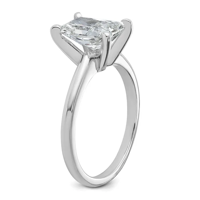 Goldia Rings 14k White Gold 2 Ct Certified Lab Grown Diamond VSSI G Radiant Solitare Engagement Ring