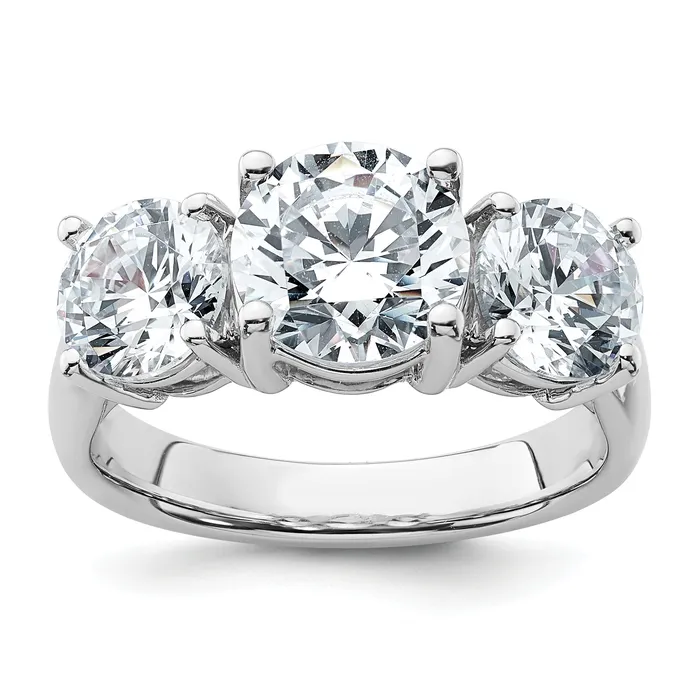 Goldia Rings 14k White Gold 4 Ct Lab Grown Diamond VSSI G Three Stone Engagement Ring Goldia Rings 14k White Gold 4 Ct Lab Grown Diamond VSSI G Three Stone Engagement Ring