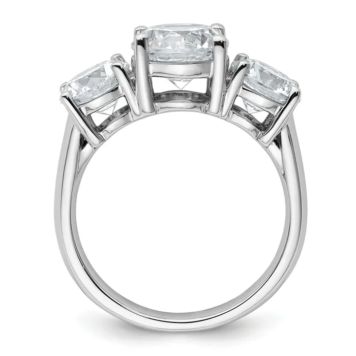 Goldia Rings 14k White Gold 4 Ct Lab Grown Diamond VSSI G Three Stone Engagement Ring
