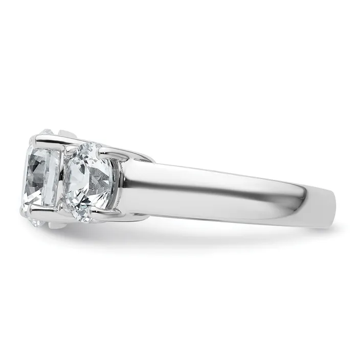 Goldia Rings 14k White Gold 4 Ct Lab Grown Diamond VSSI G Three Stone Engagement Ring