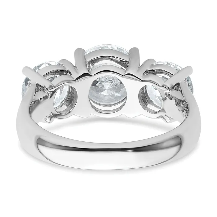 Goldia Rings 14k White Gold 4 Ct Lab Grown Diamond VSSI G Three Stone Engagement Ring