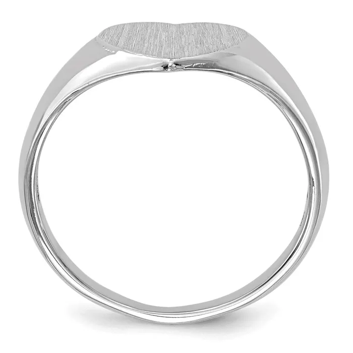 Goldia Rings 14k White Gold 75x80mm Closed Back Heart Signet Ring