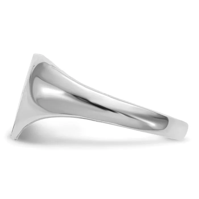 Goldia Rings 14k White Gold 75x80mm Closed Back Heart Signet Ring
